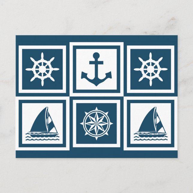 Nautisches Design Postkarte (Vorderseite)