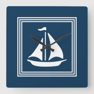 Nautisches Design Quadratische Wanduhr