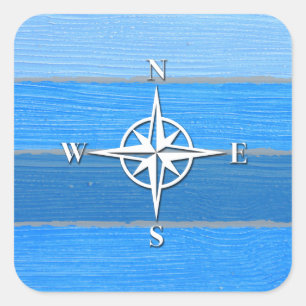 Nautisches Design Quadratischer Aufkleber