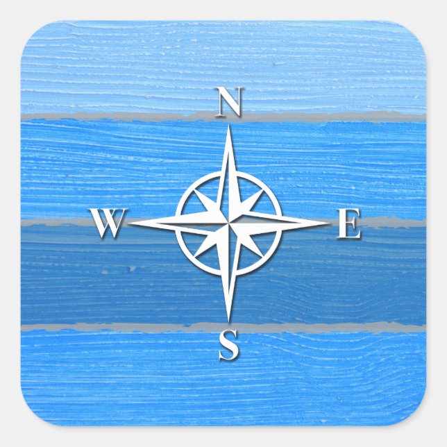 Nautisches Design Quadratischer Aufkleber (Vorderseite)