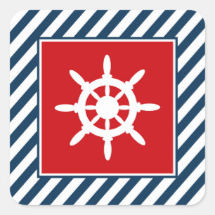 Nautisches Design Quadratischer Aufkleber