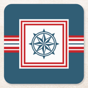 Nautisches Design Rechteckiger Pappuntersetzer