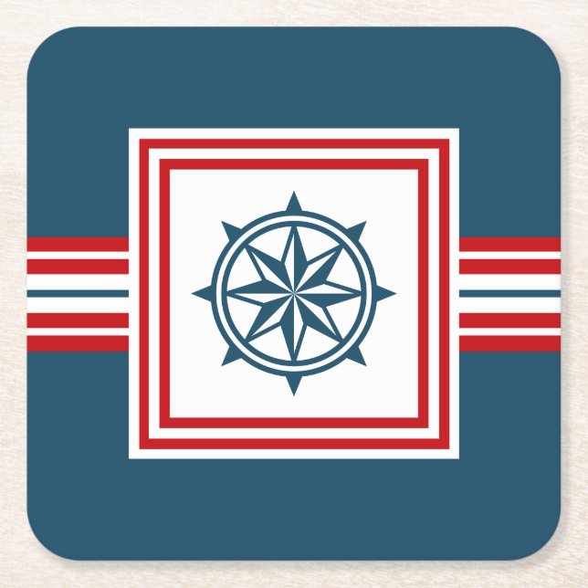 Nautisches Design Rechteckiger Pappuntersetzer (Vorderseite)