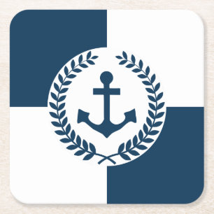 Nautisches Design Rechteckiger Pappuntersetzer