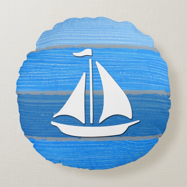 Nautisches Design Rundes Kissen (Vorderseite)