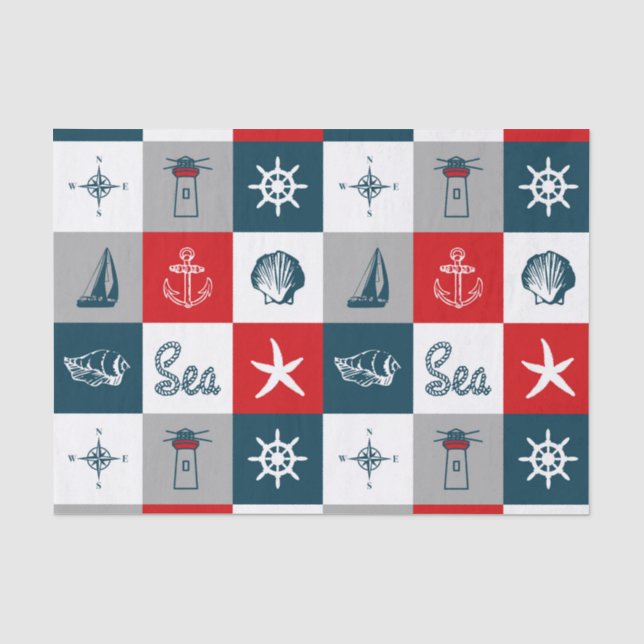 Nautisches Design Seidenpapier (Vorderseite)