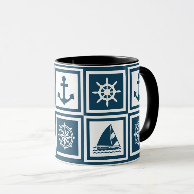 Nautisches Design Tasse (VorderseiteRechts)