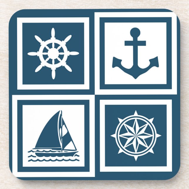 Nautisches Design Untersetzer (Vorderseite)