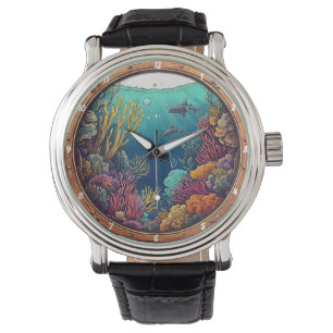 Nautisches Fenster Tiefsee-Traum Unterwasser-Marin Armbanduhr