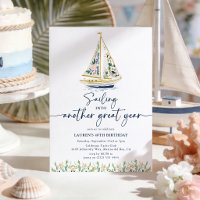Nautisches florales Segelboot Geburtstag