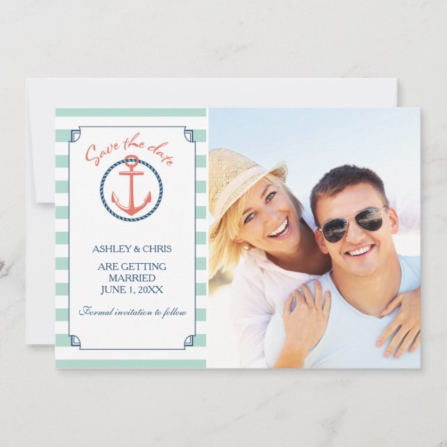 Nautisches Foto Save the Date - Anker (Vorderseite)