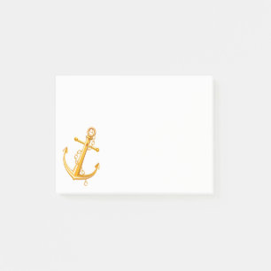 Nautisches Gold Anker Strand Ozean Segler Meer Boo Post-it Klebezettel