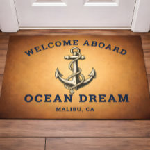 Nautisches Gold Willkommen an Bord Bootsname Anker