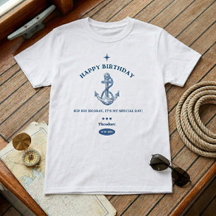 Nautisches Hip Hip Hurra Geburtstags-T-Shirt T-Shirt