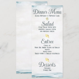 Nautisches Hochzeits-Dinner-Menü Einladung