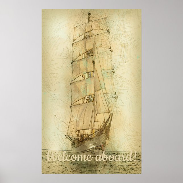 Nautisches klassisches Schiff (neutral) Poster (Vorne)