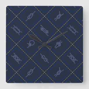 Nautisches Knotmuster Quadratische Wanduhr