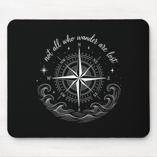 Nautisches Kompassrosendesign mit inspirierend Mousepad (Vorne)