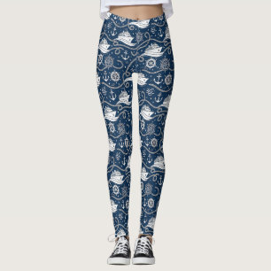 Nautisches Kreuzfahrt nahtloses Muster Leggings
