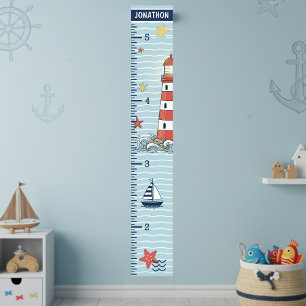Nautisches Leuchtturm- und Seestern-Wachstumsdiagr Poster