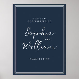 Nautisches Marine-Hochzeits-Willkommensschild Poster