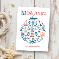 Nautisches Meer & Gruß Strand Weihnachtsbaum Schmu