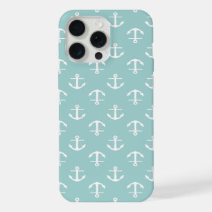Nautisches Minz-Anker-Muster iPhone 15 Pro Max Hülle
