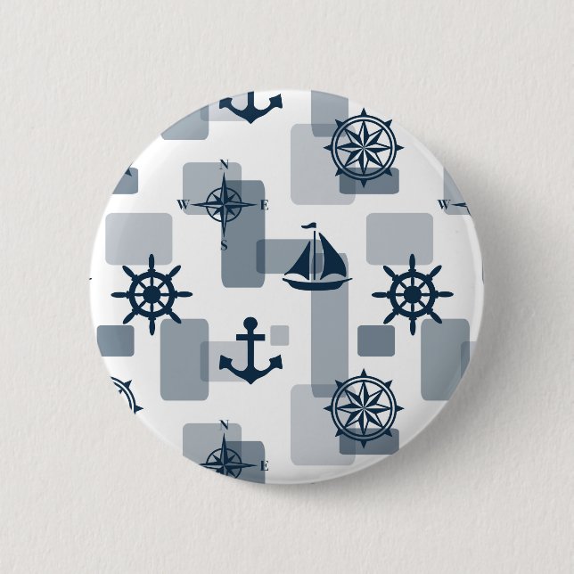 Nautisches Muster Button (Vorderseite)