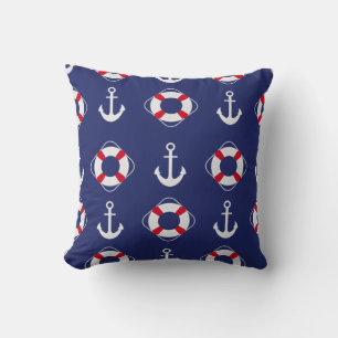 Nautisches Muster für Life Savers & Anchors Kissen