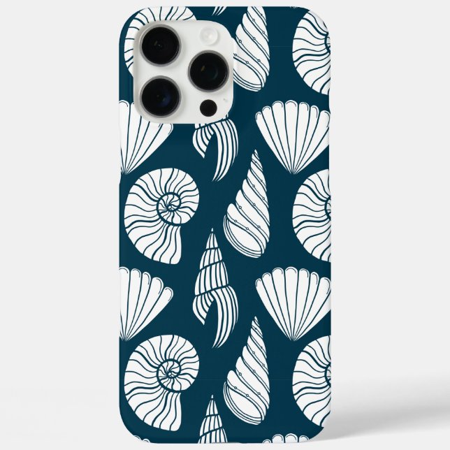 Nautisches Muster in Weiß und Marine Case-Mate iPhone Hülle (Rückseite)