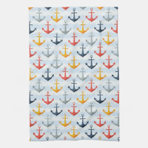 Nautisches Muster mit Ankern Geschirrtuch