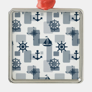 Nautisches Muster Ornament Aus Metall