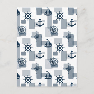 Nautisches Muster Postkarte