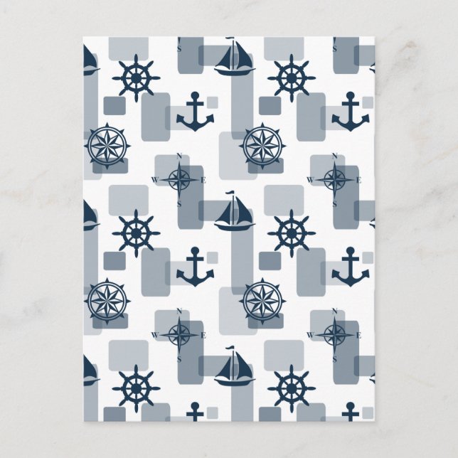 Nautisches Muster Postkarte (Vorderseite)