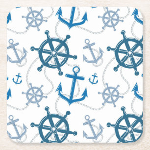 Nautisches Muster Rechteckiger Pappuntersetzer