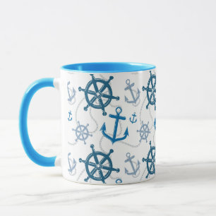 Nautisches Muster Tasse
