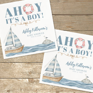 Nautisches Ozean-Jungen-Baby-Shower Serviette