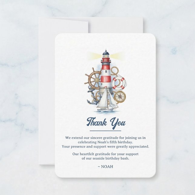 Nautisches Ozeanbake Dankeskarte (Say thanks with style.)