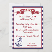 Nautisches Party - rot, weiß und blau