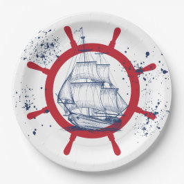 Nautisches Party Sailboat Pappteller