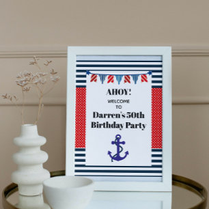 Nautisches Partyschild Poster