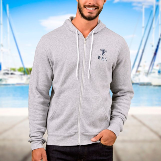 Nautisches personalisiertes Monogramm-Seepferd Hoodie (Von Creator hochgeladen)