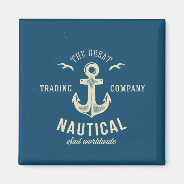 Nautisches Retro-Logo Magnet (Vorne)