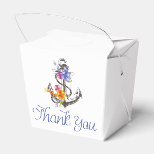 Nautisches Schiff Anker Florales Hochzeitsgeschenk Geschenkschachtel