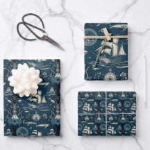 Nautisches Schiff-Ozeanthemenmuster Nr. 3