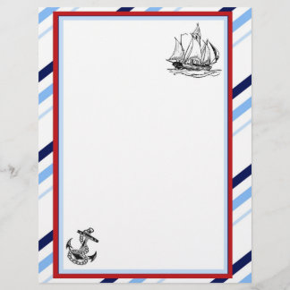 Nautisches Schiff und Ankerbriefe