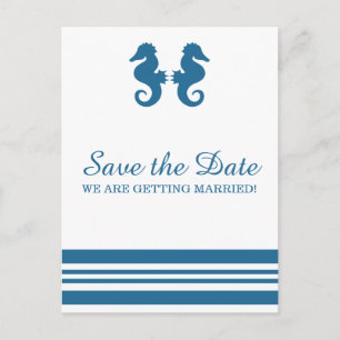 Nautisches Seepferd Save the Date Postkarte