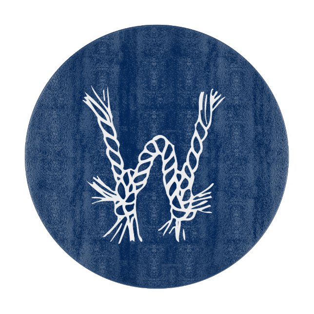 Nautisches Segelseil blau weiß, benutzerdefinierte Schneidebrett (Vorderseite)