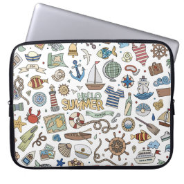 Nautisches Sommer-Strand-Thema Laptopschutzhülle