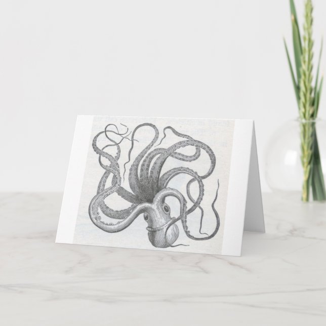 Nautisches Steampunk-Oktopus Vintage kraken-Design Karte (Vorderseite)